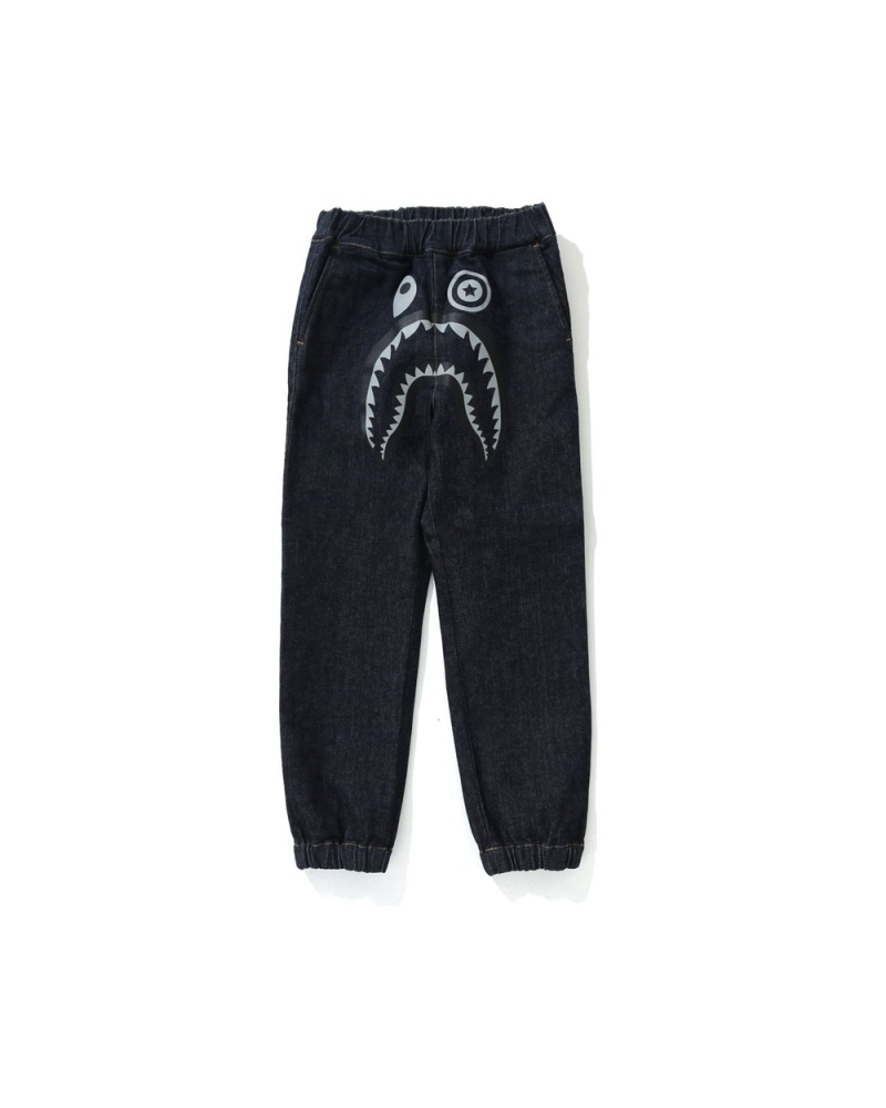 Pantalons Bape Shark Denim Jogger Bleu Enfant | SZB-62540109